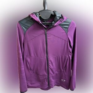 Oakley Purple Full Zip Hooded Jacket Softshell Athletic